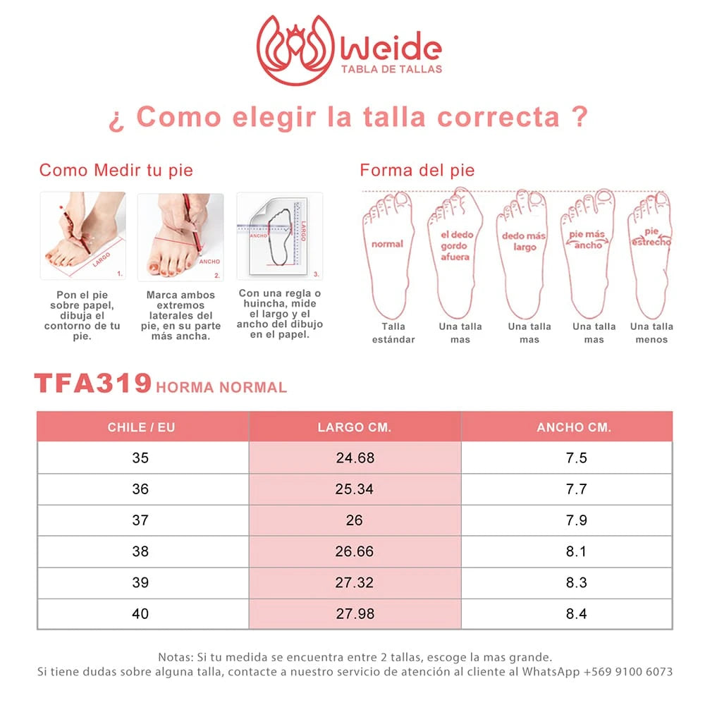 ZAPATOS MUJER TACO WEIDE TFA319