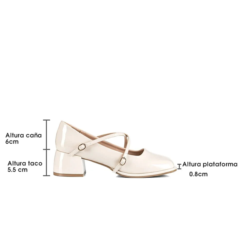 ZAPATOS MARY JANE MUJER BEIGE WEIDE YL65