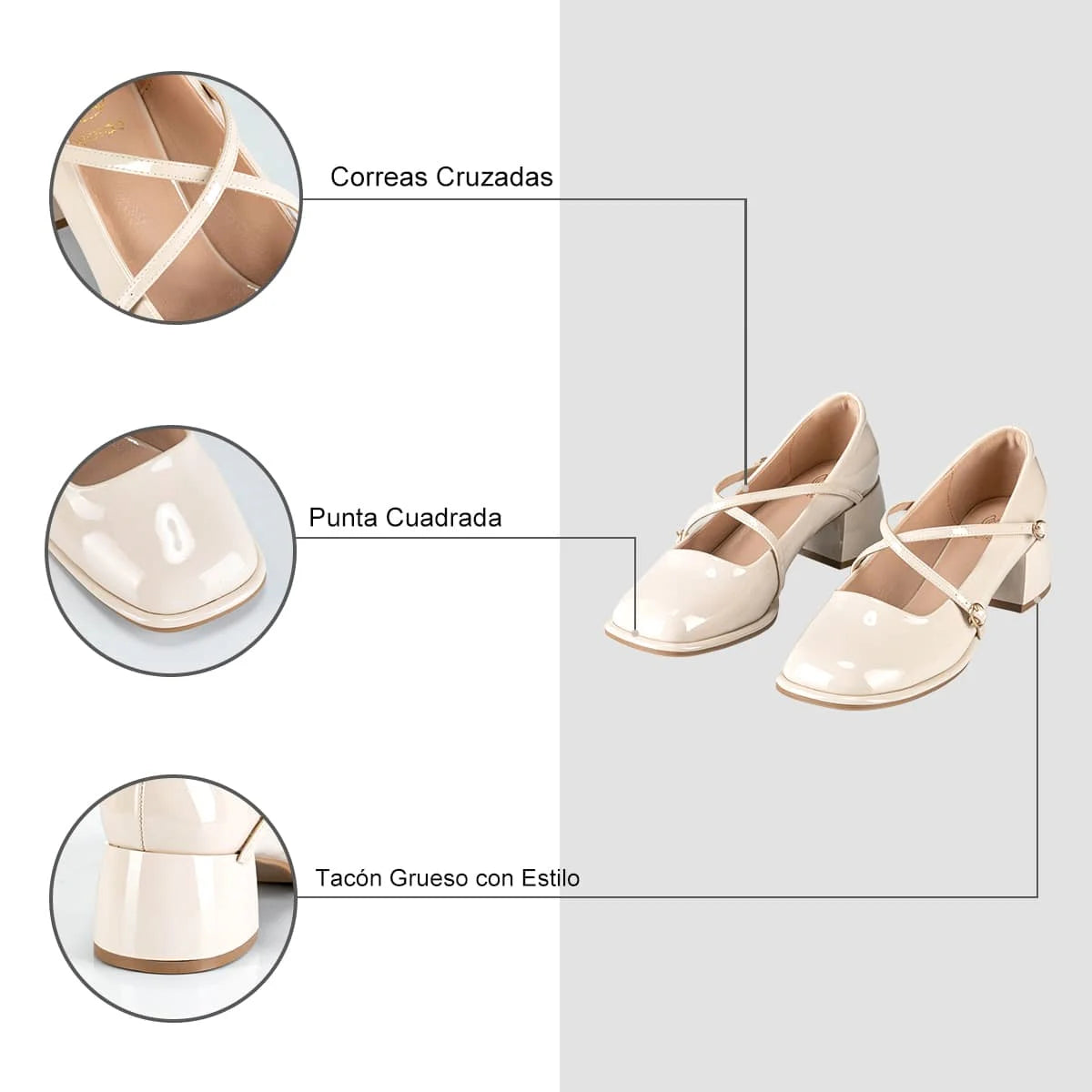 ZAPATOS MARY JANE MUJER BEIGE WEIDE YL65