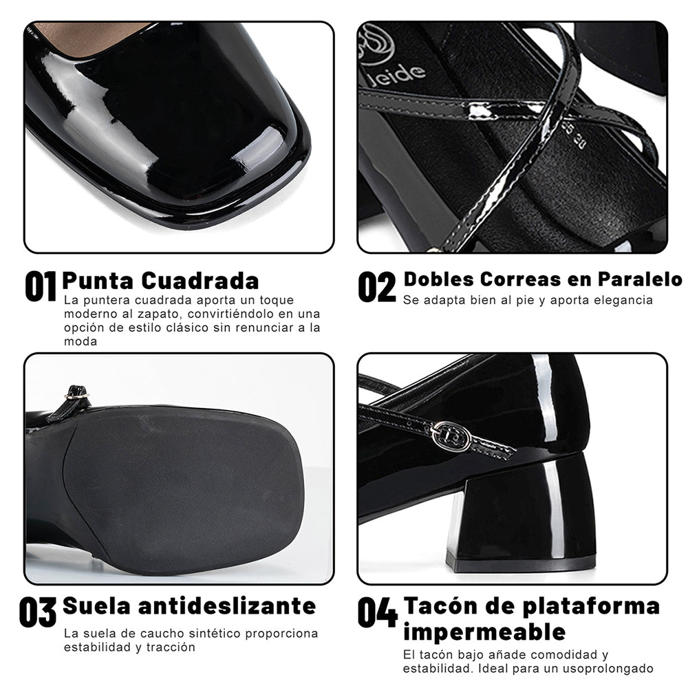 ZAPATOS MARY JANE MUJER NEGRO WEIDE YL65