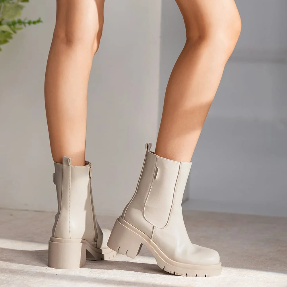 BOTINES TACO MUJER BEIGE WEIDE ZS22