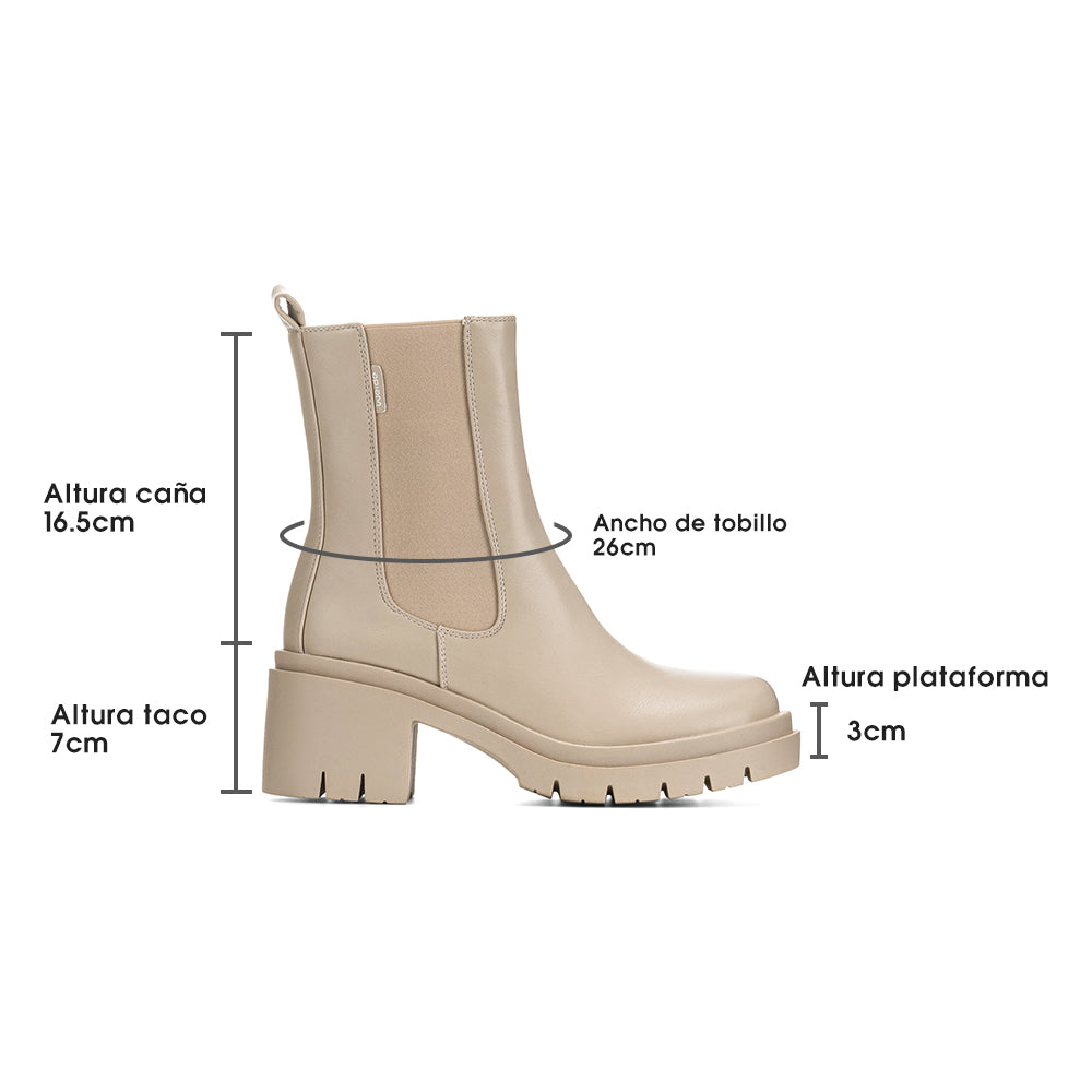 BOTINES TACO MUJER BEIGE WEIDE ZS22