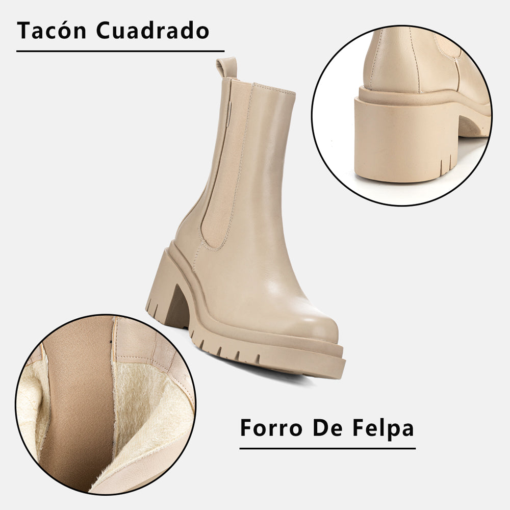 BOTINES TACO MUJER BEIGE WEIDE ZS22