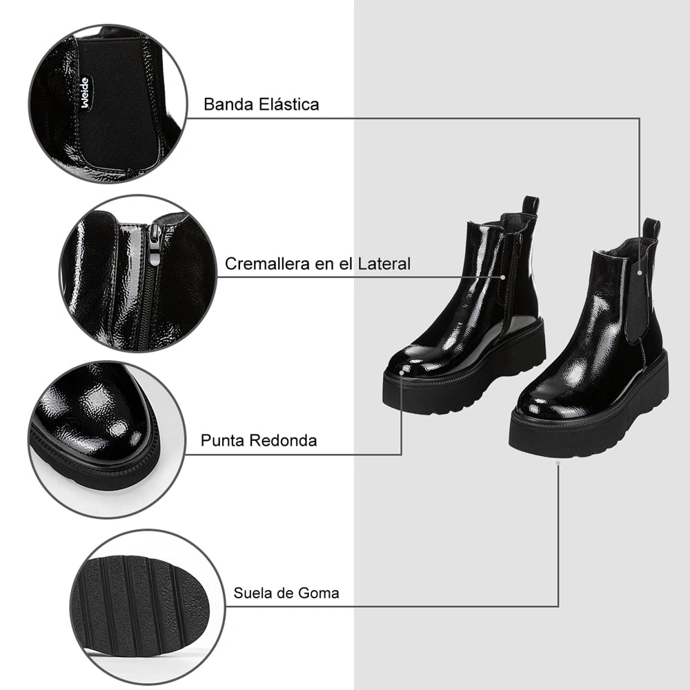 BOTINES PLATAFORMA MUJER NEGRO WEIDE ZS38
