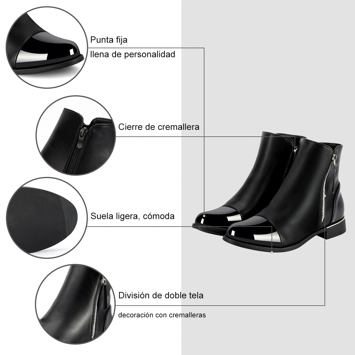 BOTINES PLATAFORMA MUJER NEGRO WEIDE ZS50