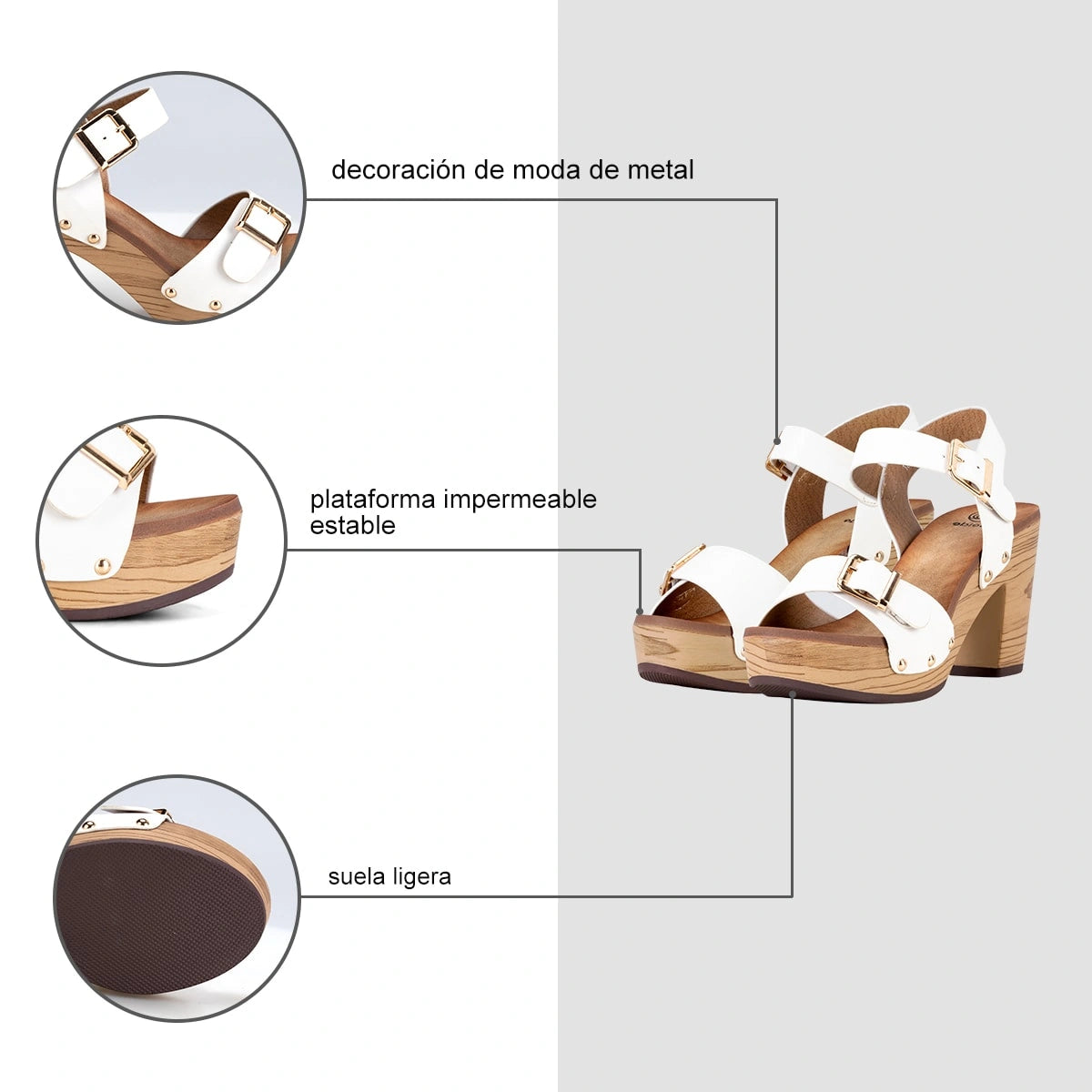 SANDALIAS MUJER TACO WEIDE JS58