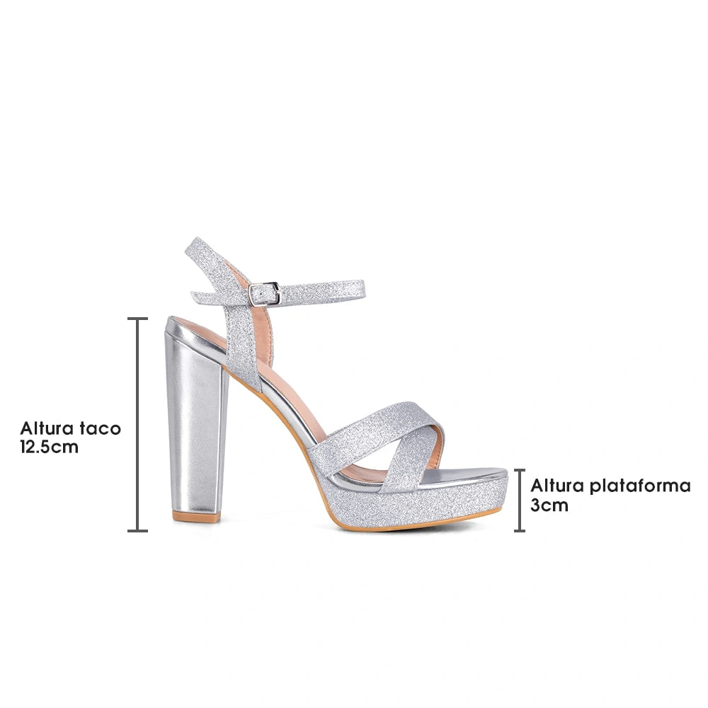 Sandalias Mujer Judith Plateado Weide