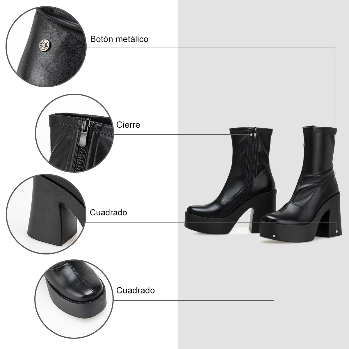 Botin Mujer Ángela Negro Weide