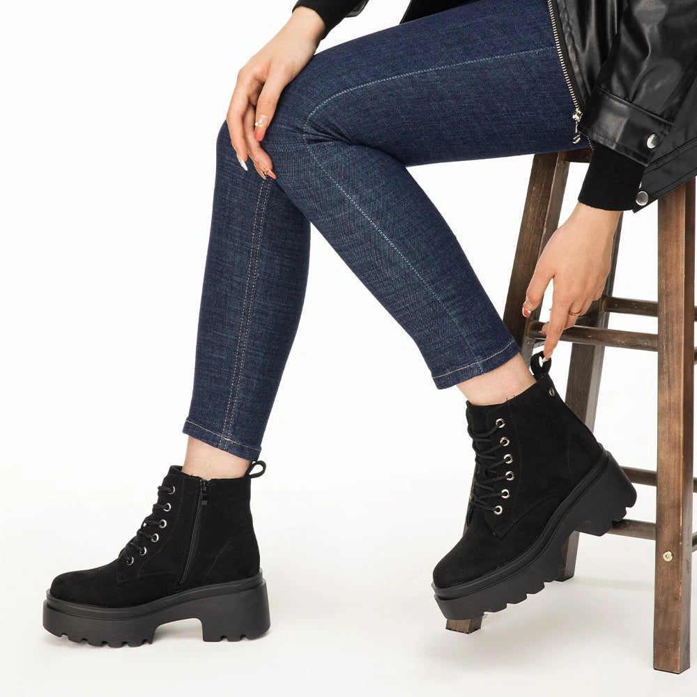 BOTINES PLATAFORMA MUJER NEGRO WEIDE DH31