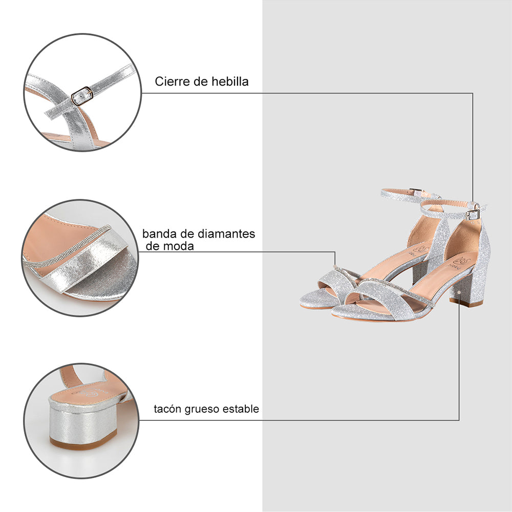 Sandalia Fiesta Mujer Dominica Plateado Weide