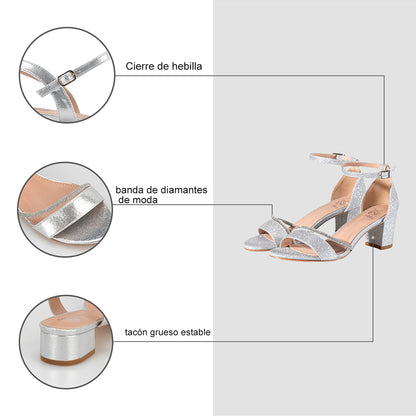 Sandalia Fiesta Mujer Dominica Plateado Weide