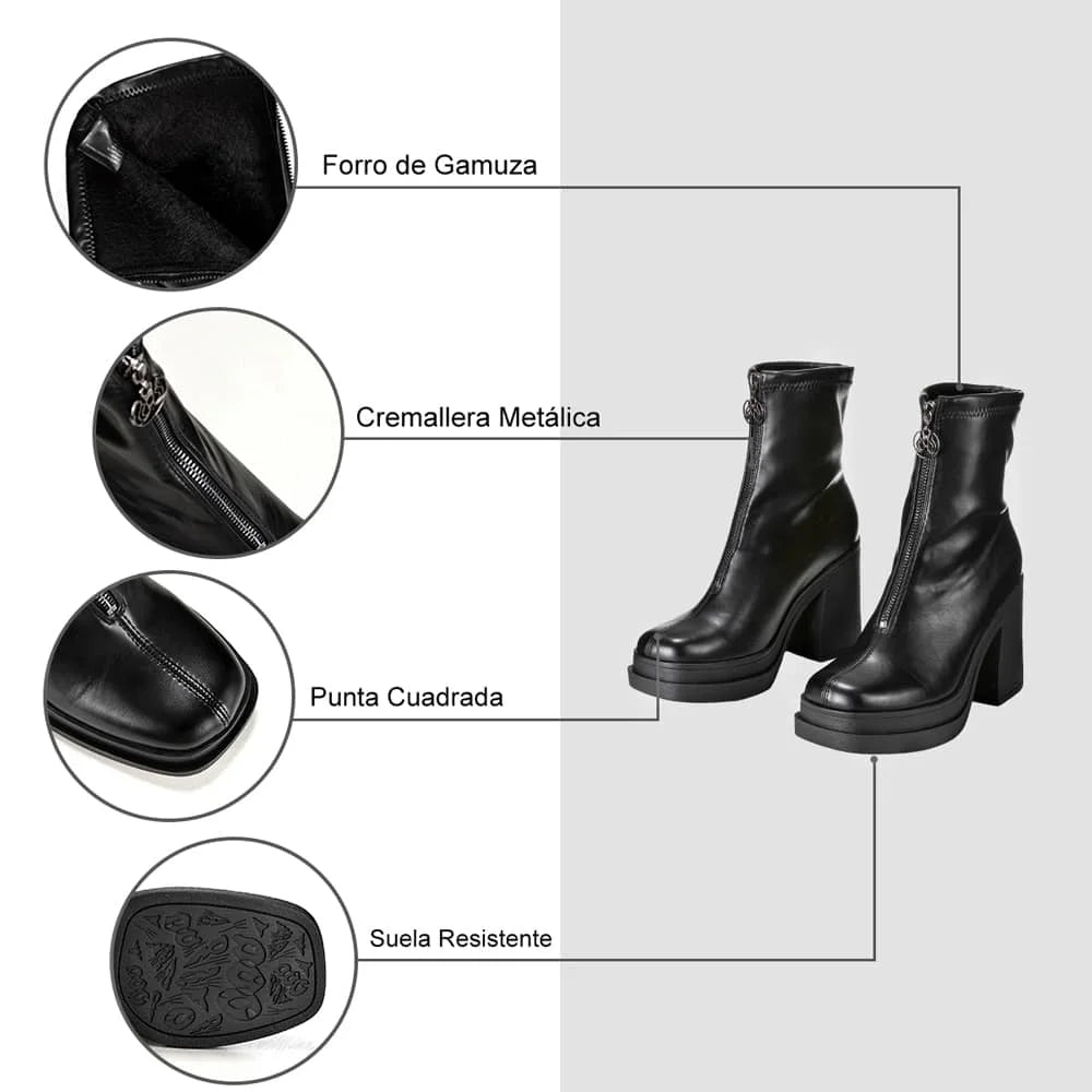 BOTINES TACO MUJER NEGRO WEIDE CZY571