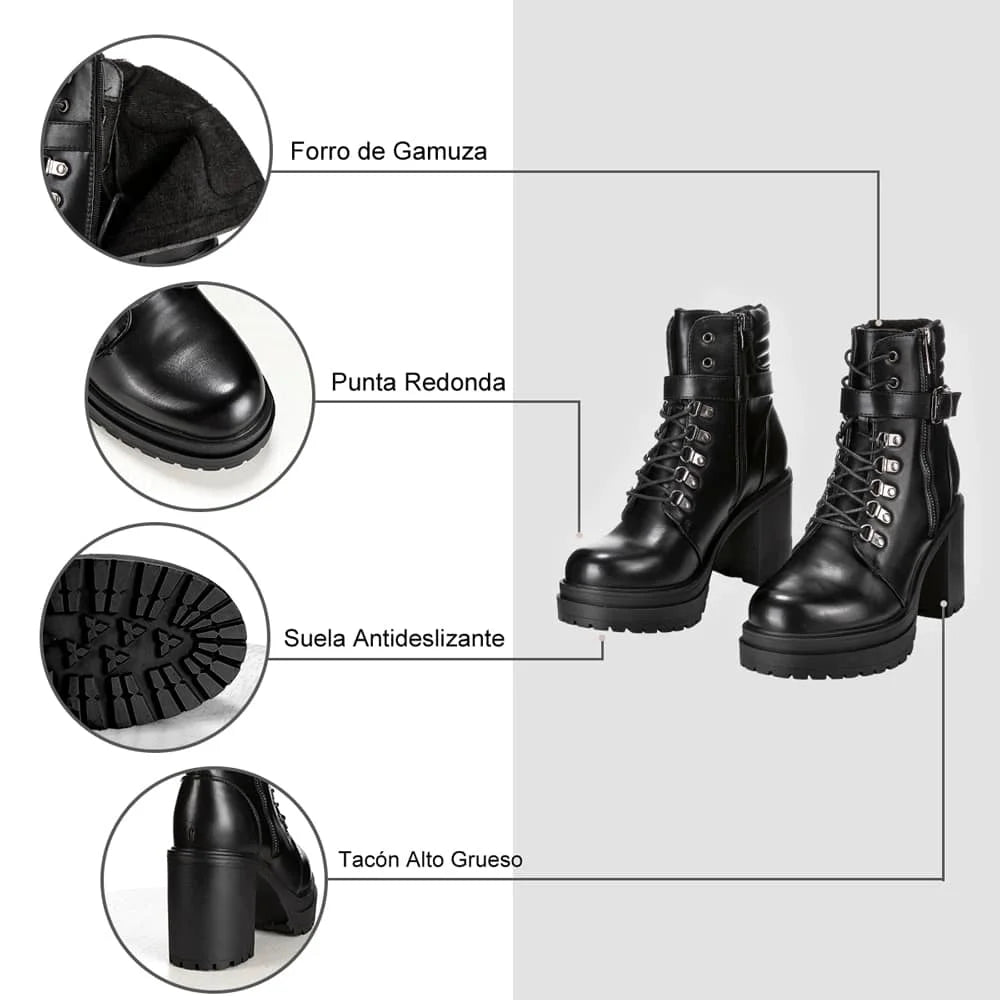 BOTINES TACO MUJER NEGRO WEIDE CZY577