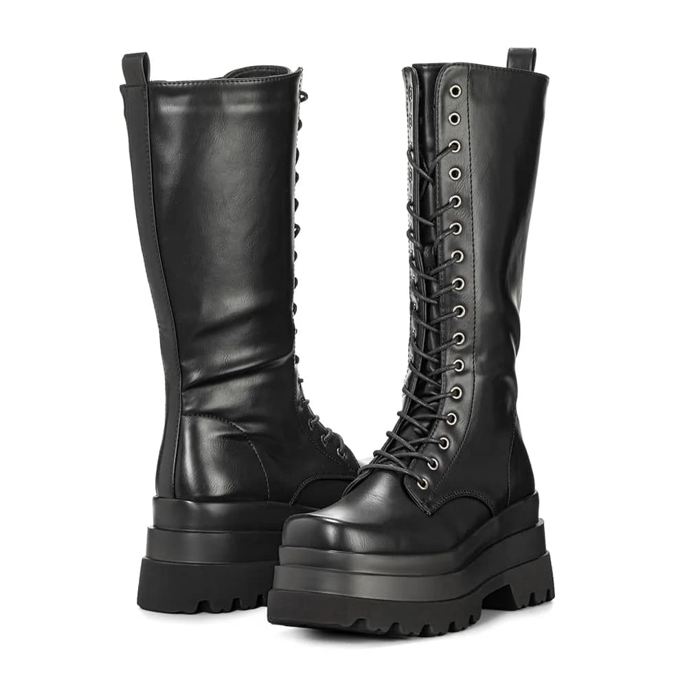 BOTAS PLATAFORMA MUJER NEGRO WEIDE CZY579