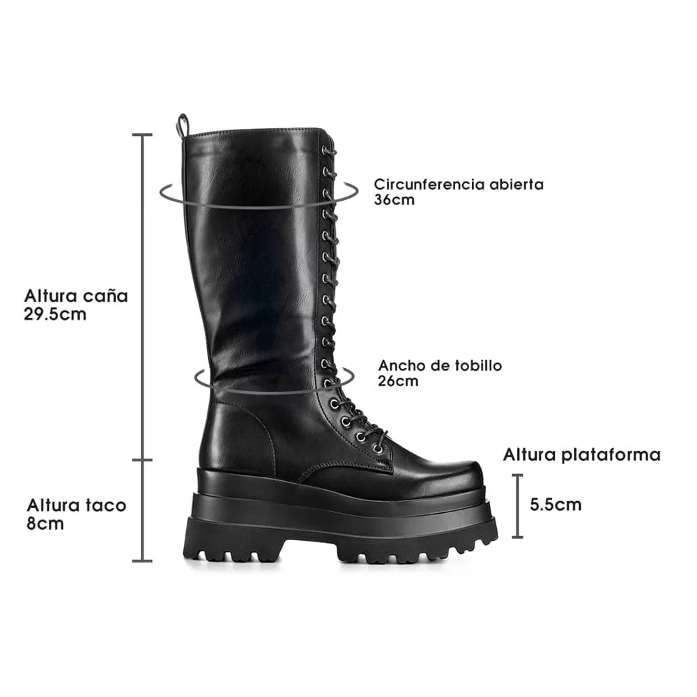 BOTAS PLATAFORMA MUJER NEGRO WEIDE CZY579