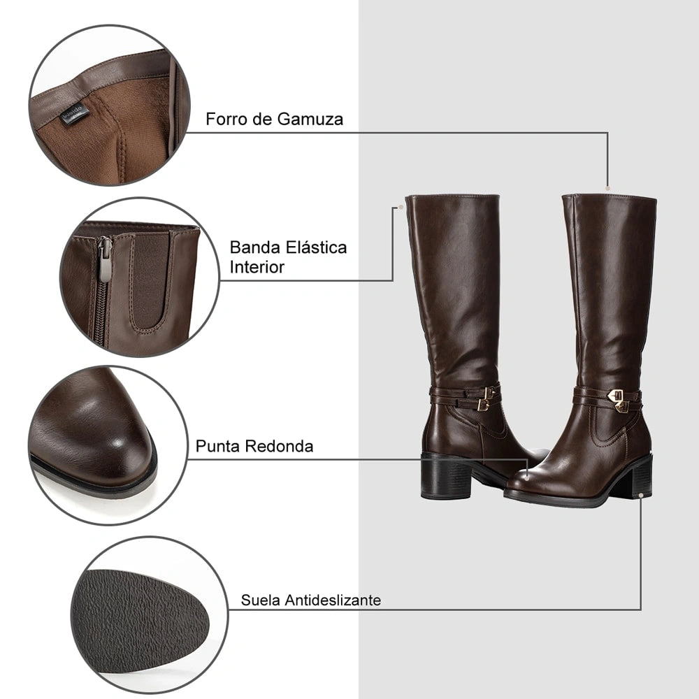 BOTAS TACO MUJER MARRON WEIDE CZY582