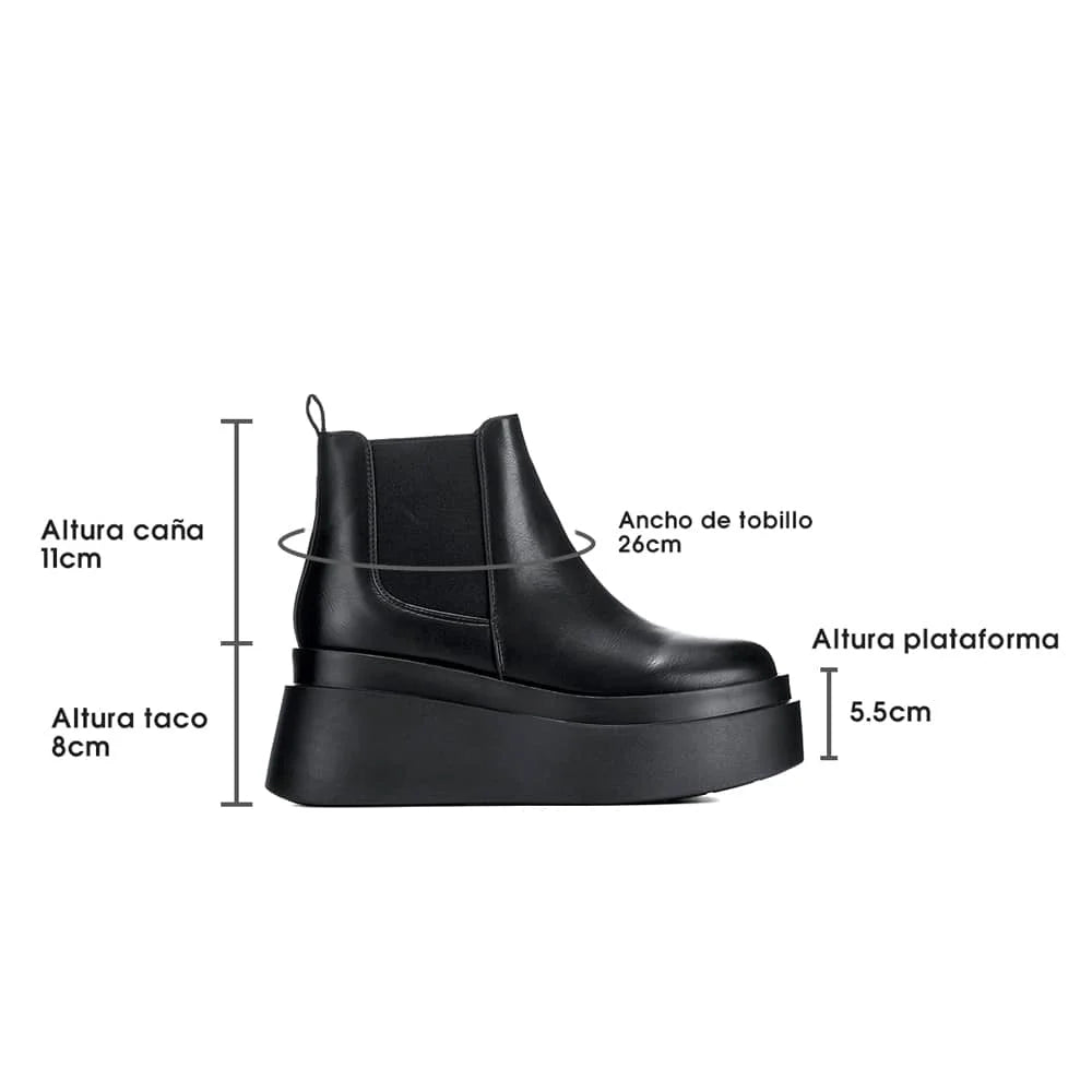 BOTINES PLATAFORMA MUJER NEGRO WEIDE CZY587