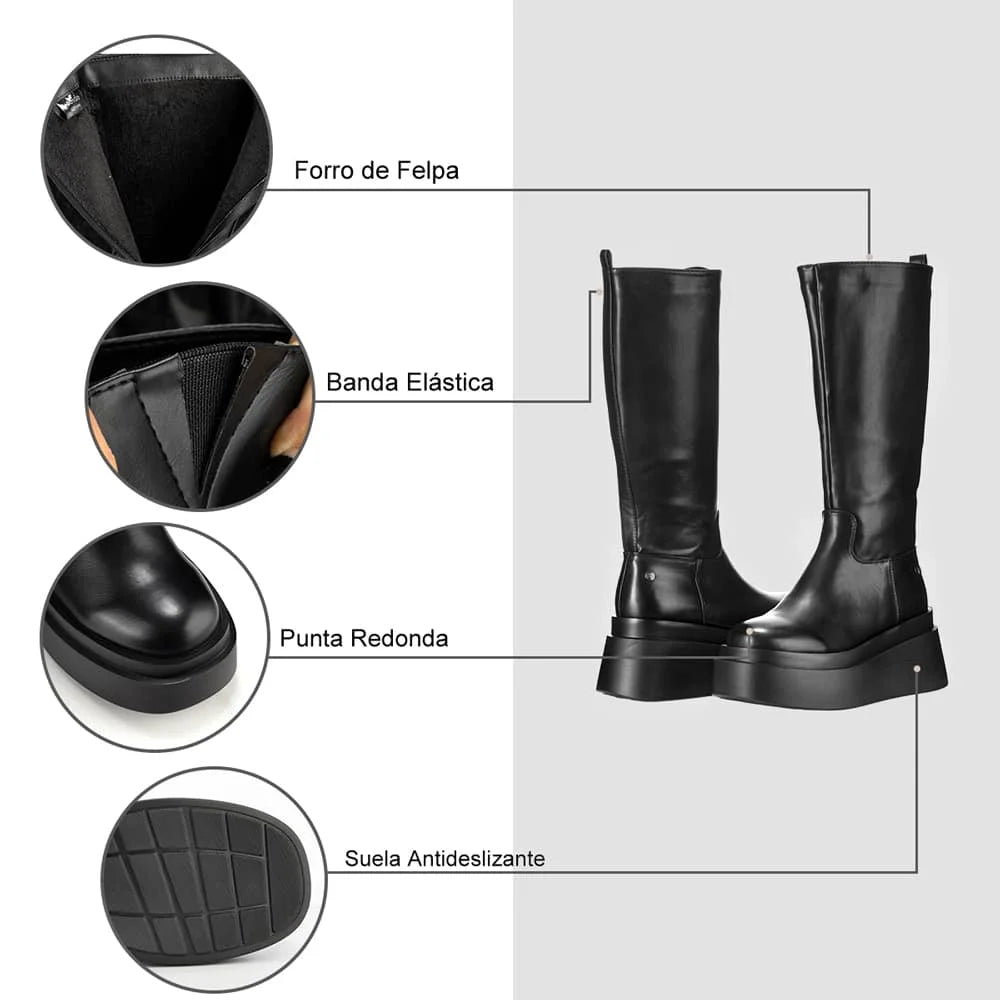 BOTAS PLATAFORMA MUJER NEGRO WEIDE CZY588