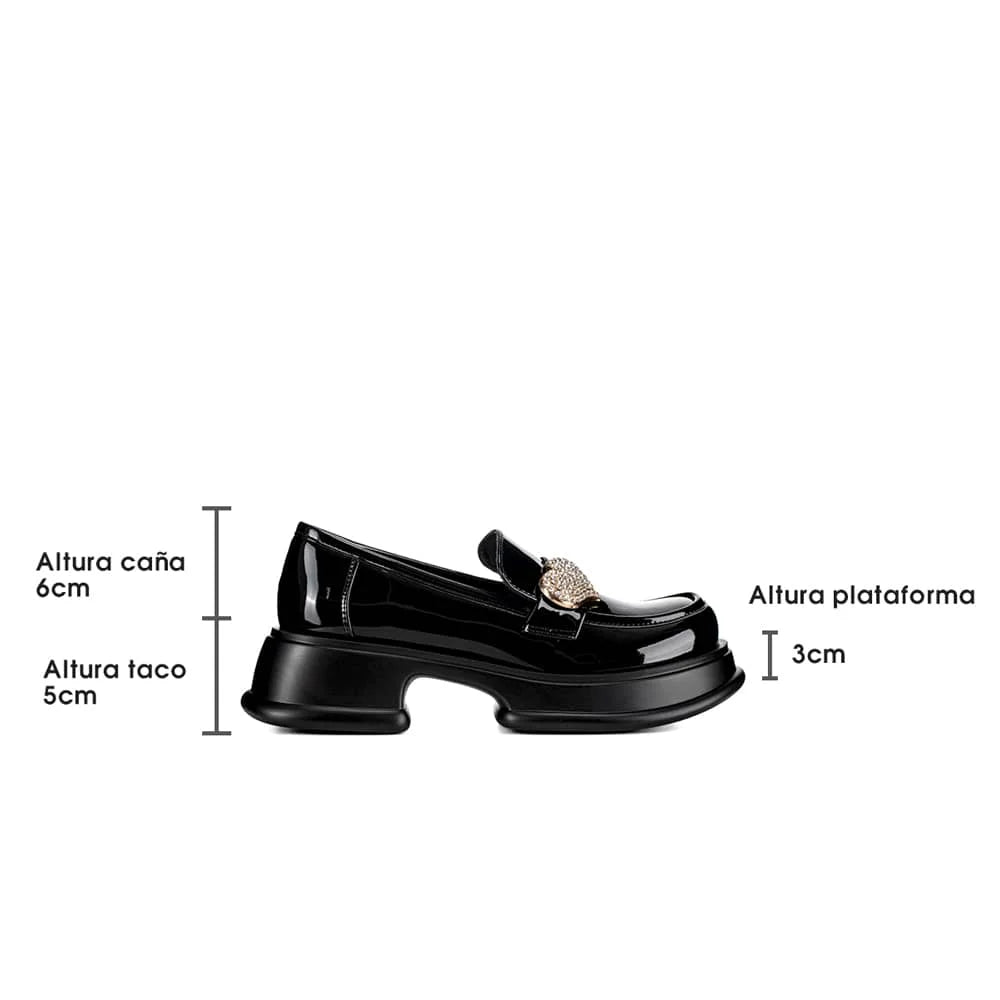 MOCASIN PLANO MUJER NEGRO WEIDE GH112