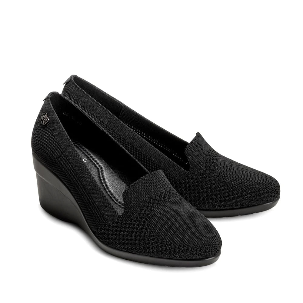 MOCASIN TACO MUJER NEGRO WEIDE GH116