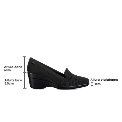 MOCASIN TACO MUJER NEGRO WEIDE GH116