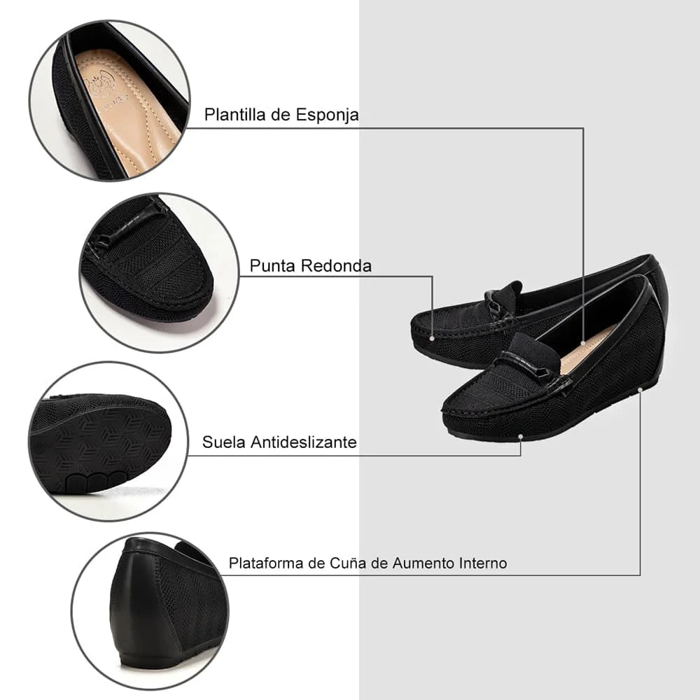 MOCASIN PLANO MUJER NEGRO WEIDE GH117