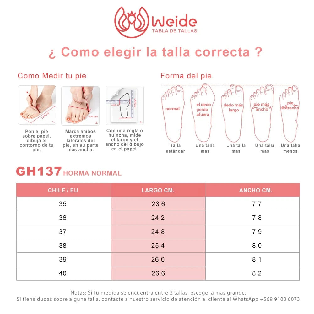 ZAPATOS MUJER TACO WEIDE GH137