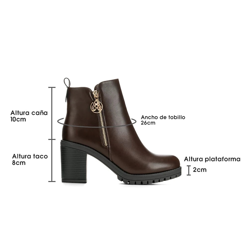 BOTINES TACO MUJER MARRON WEIDE HX279