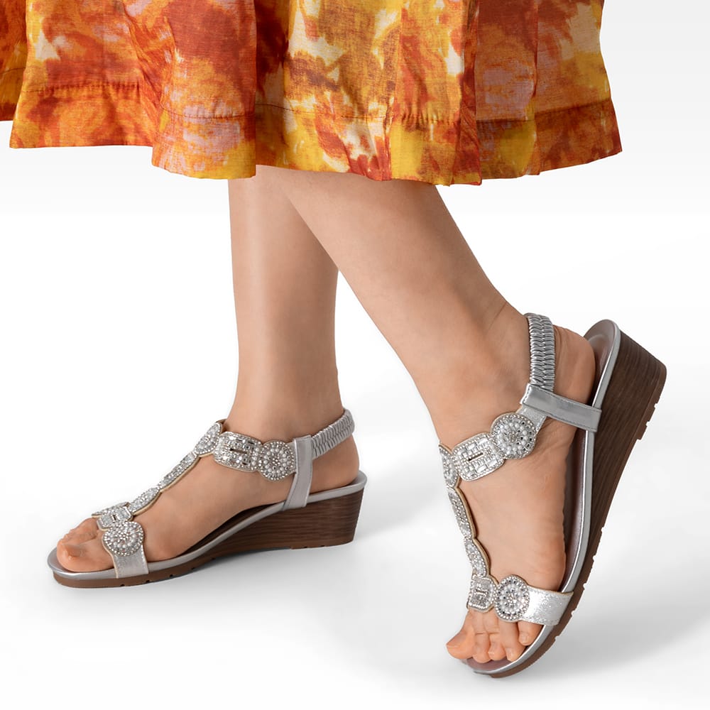 Sandalias Mujer Pilar Plateado Weide