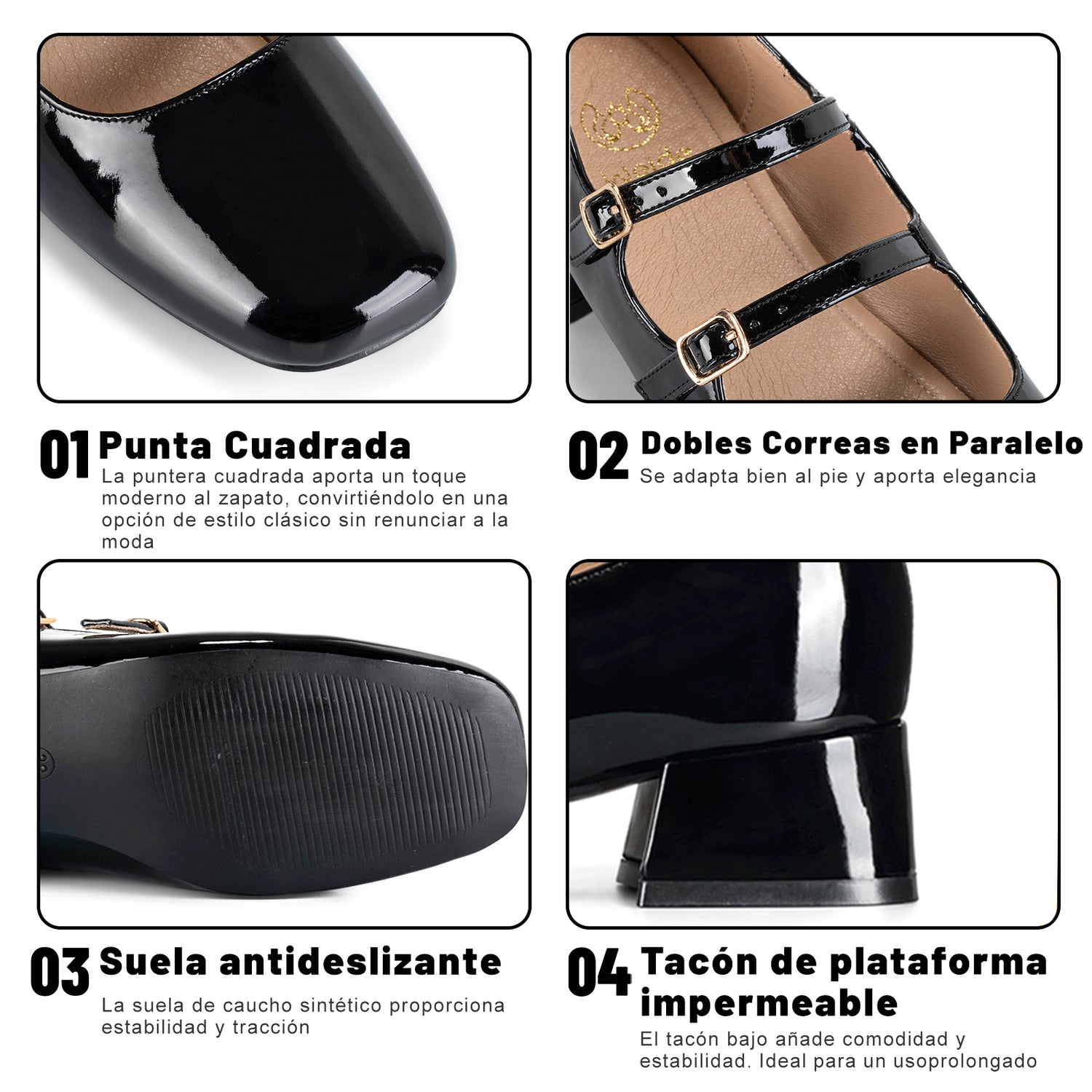 ZAPATOS MARY JANE MUJER NEGRO WEIDE YL66