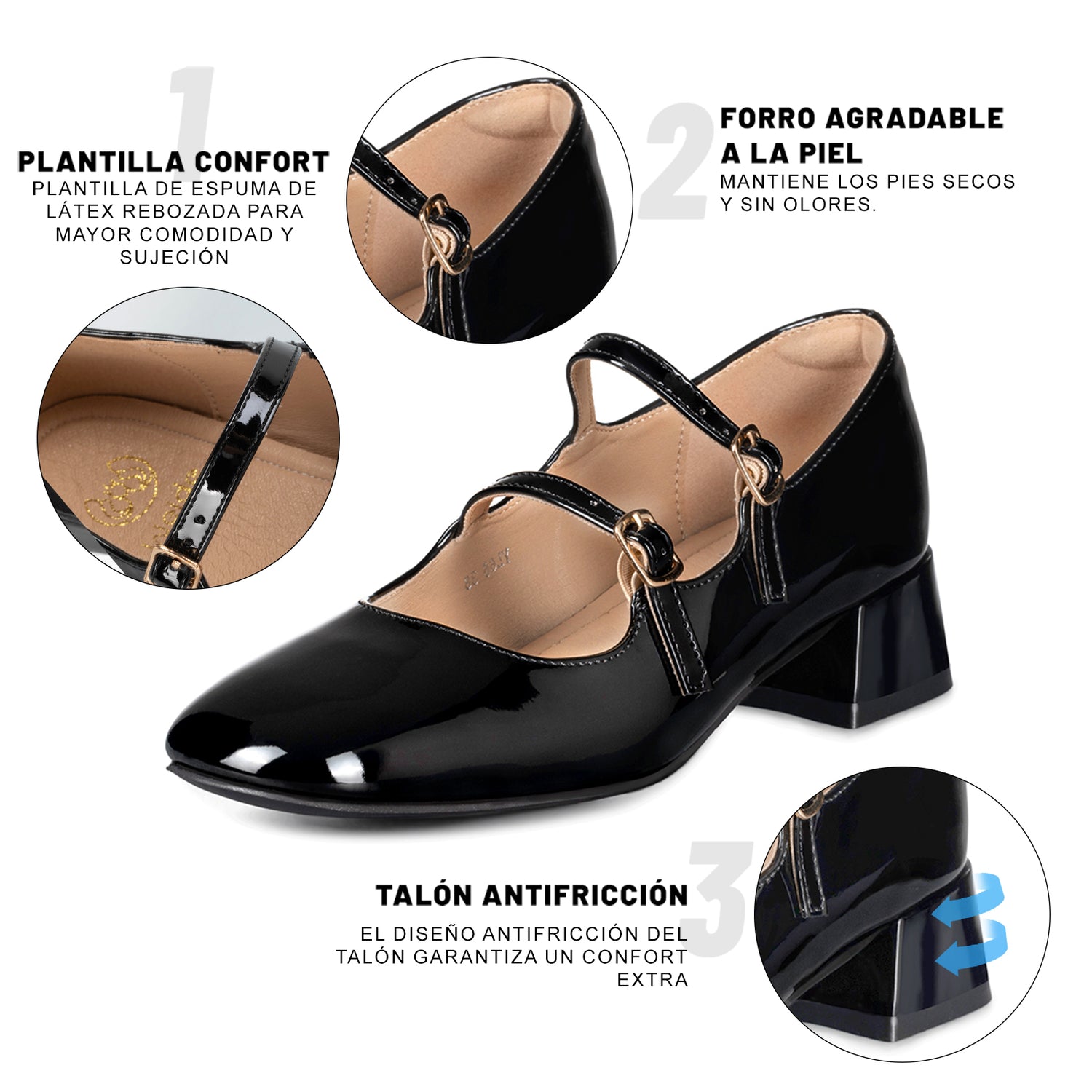 ZAPATOS MARY JANE MUJER NEGRO WEIDE YL66