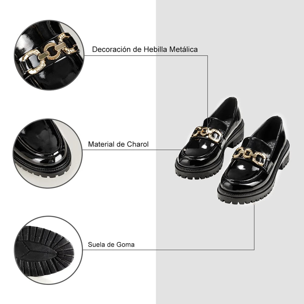 MOCASIN PLANO MUJER NEGRO WEIDE JN20-2