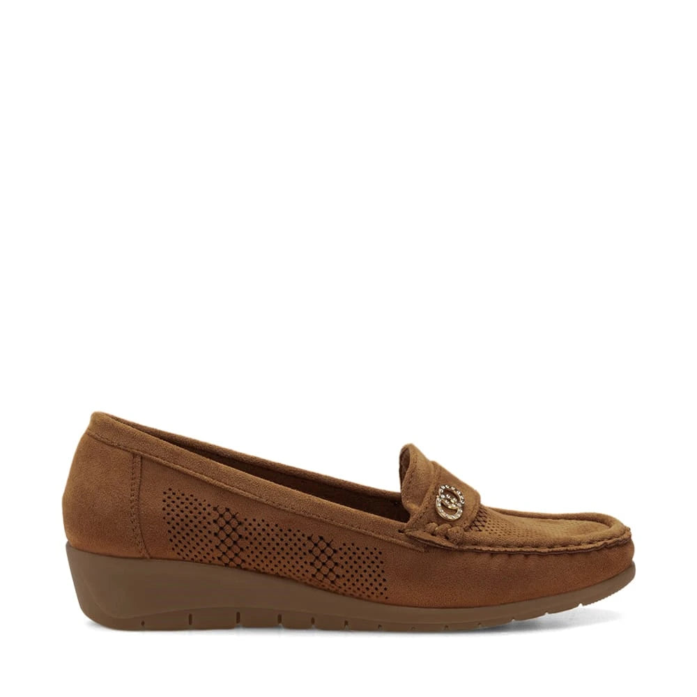 Mocasin Mujer Nieves Camel Weide