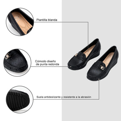 Mocasin Mujer Abril Negro Weide