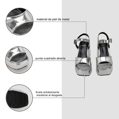 Sandalias Mujer Adelaida Plateado Weide
