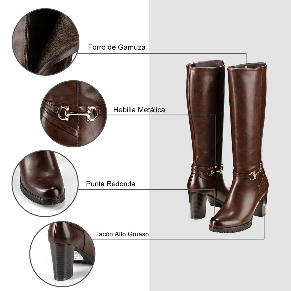 BOTAS TACO MUJER MARRON WEIDE QBM01