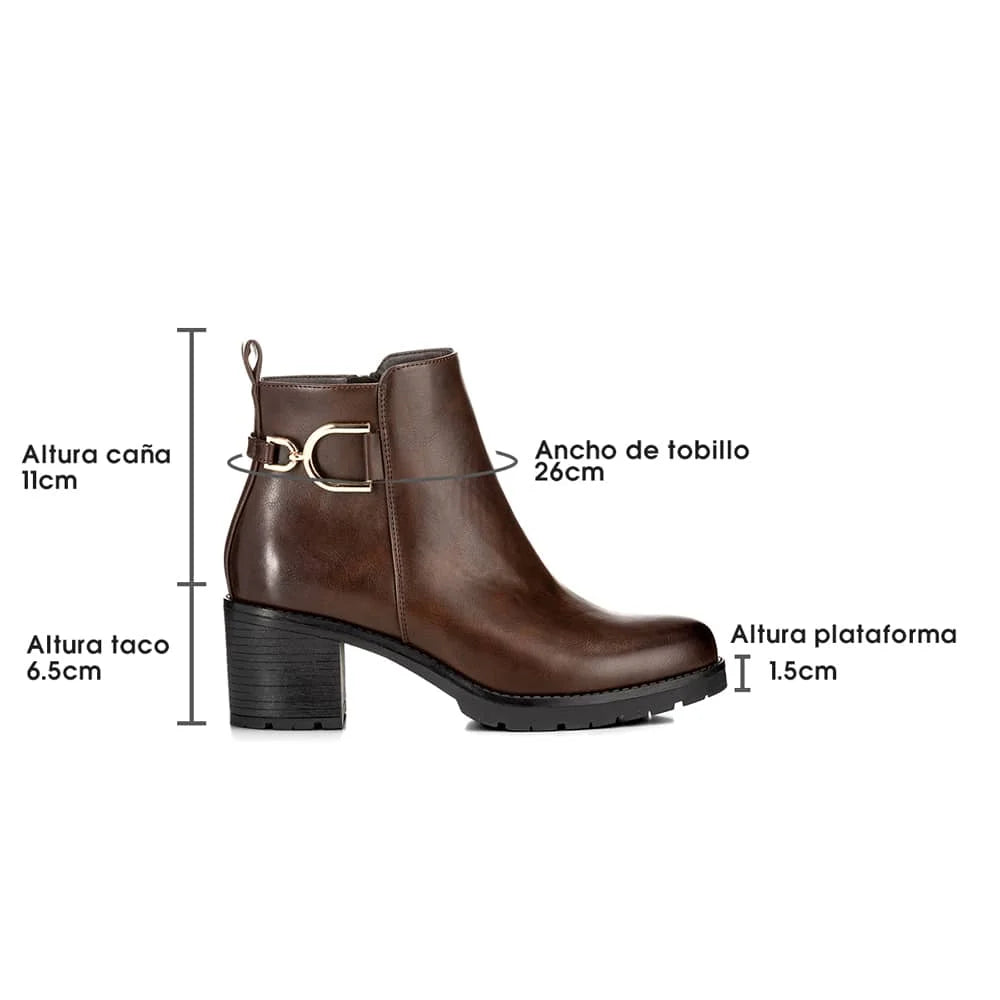 BOTINES TACO MUJER MARRON WEIDE QBM05