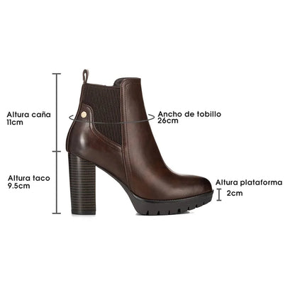 BOTINES TACO MUJER MARRON WEIDE QBM06