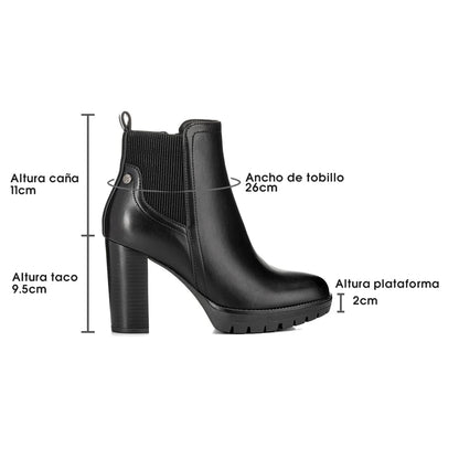 BOTINES TACO MUJER NEGRO WEIDE QBM06