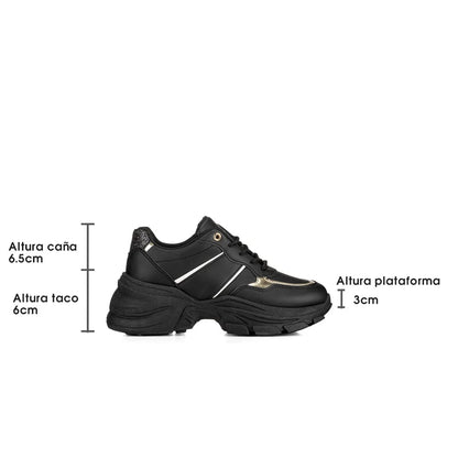 ZAPATILLAS PLATAFORMA MUJER NEGRO WEIDE SL05