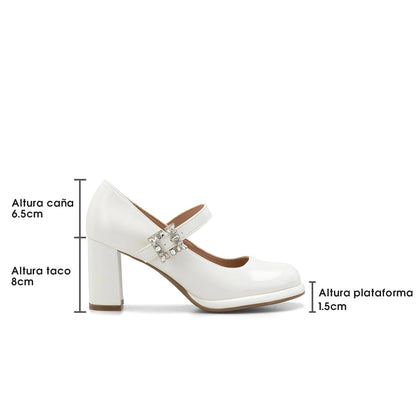 Zapatos Mary Jane Mujer Alma Blanco Weide