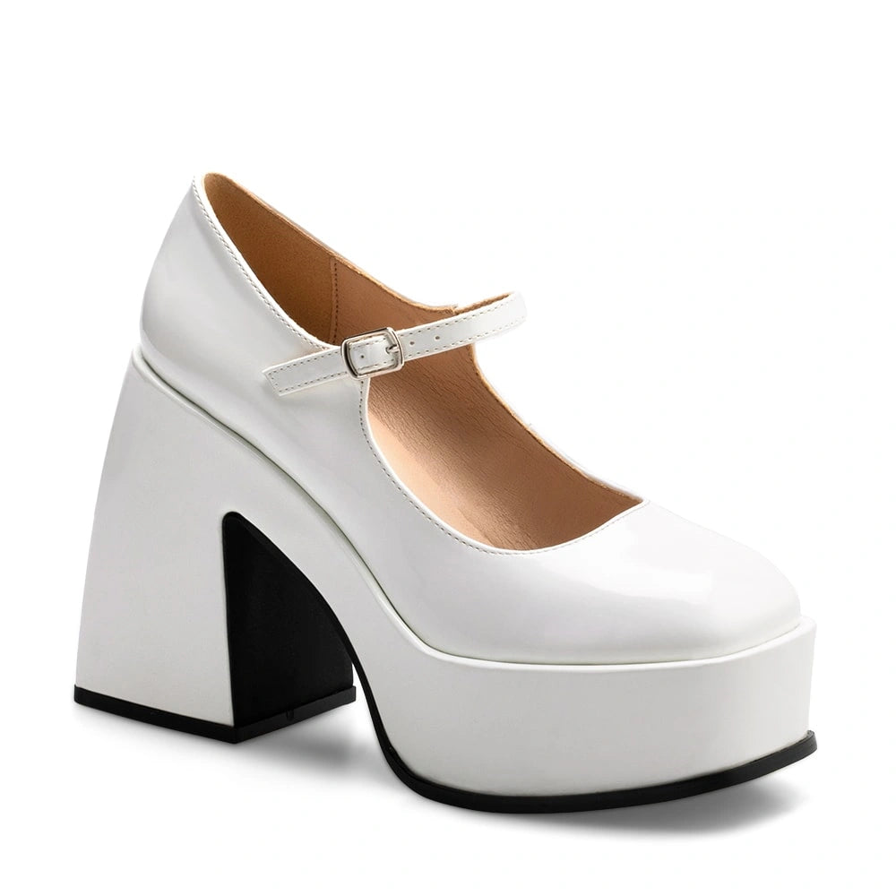 Zapatos Mary Jane Mujer Amapola Blanco Weide