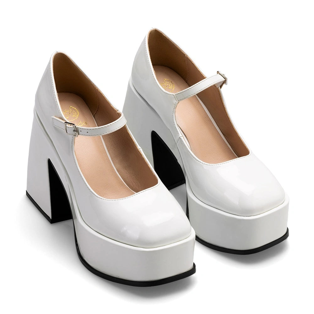 Zapatos Mary Jane Mujer Amapola Blanco Weide