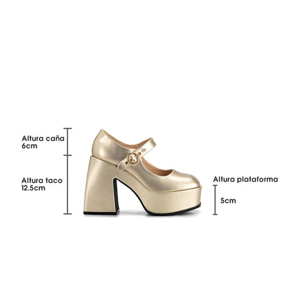 Zapatos Mary Jane Mujer Amaya Dorado Weide