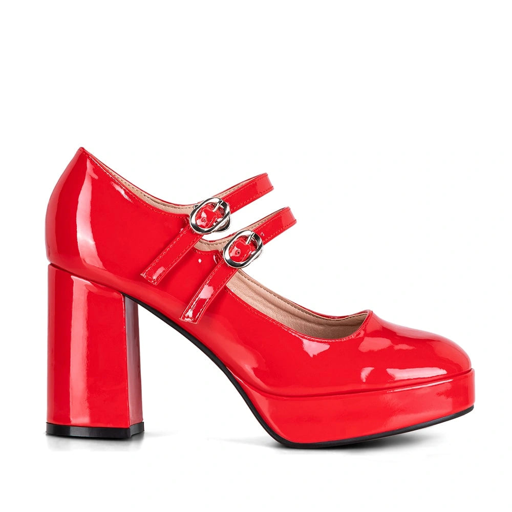 Zapatos Mary Jane Mujer Benita Rojo Weide