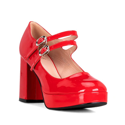 Zapatos Mary Jane Mujer Benita Rojo Weide
