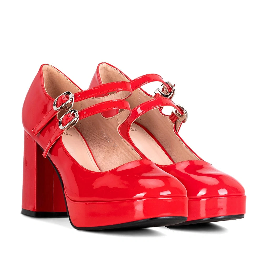 Zapatos Mary Jane Mujer Benita Rojo Weide