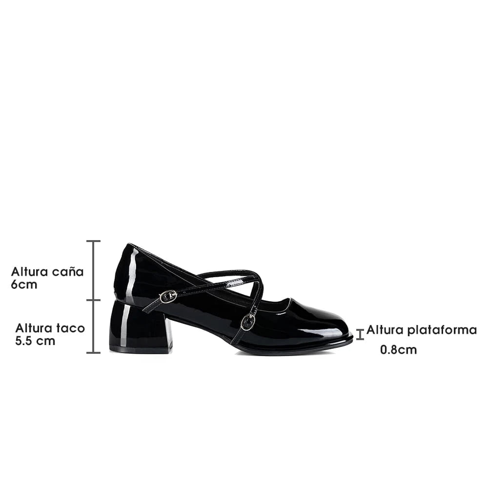 ZAPATOS MARY JANE MUJER NEGRO WEIDE YL65