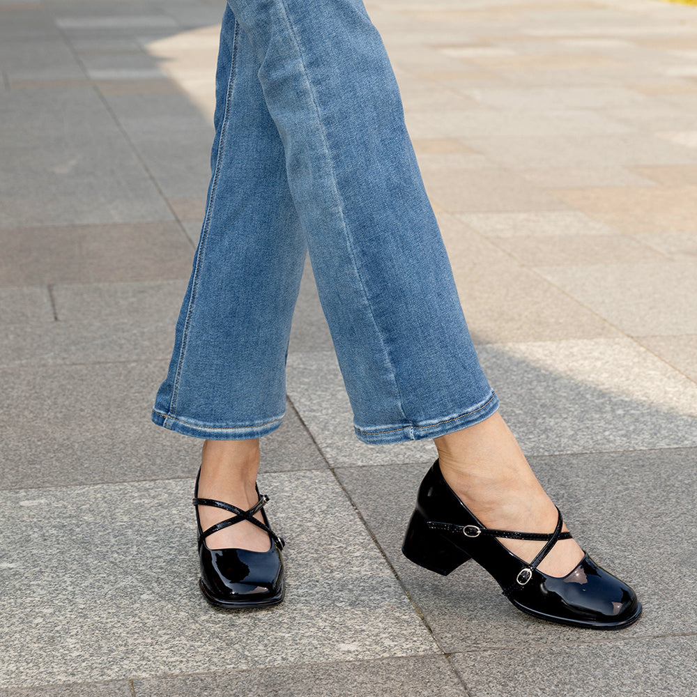 ZAPATOS MARY JANE MUJER NEGRO WEIDE YL65