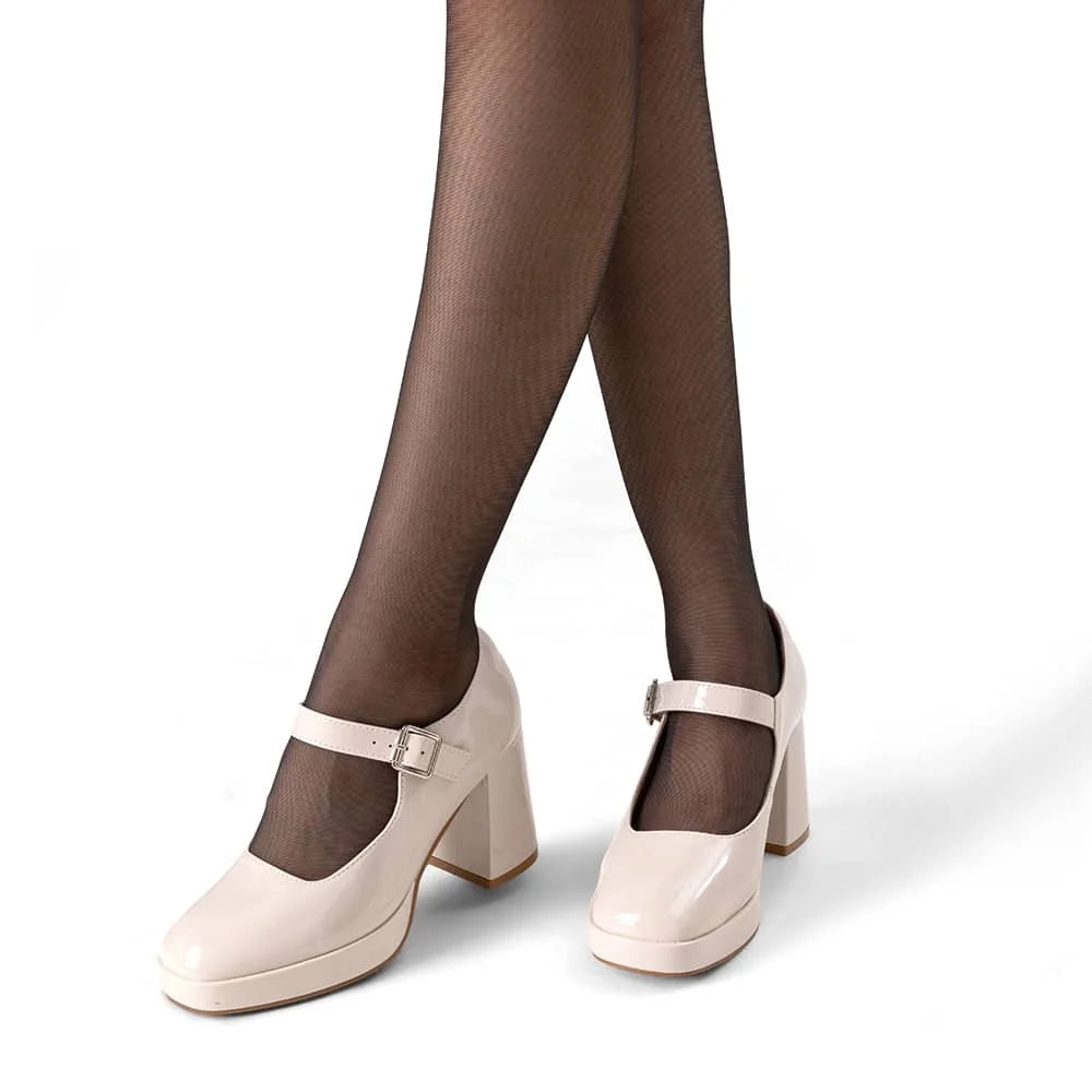 ZAPATOS MARY JANE MUJER BEIGE WEIDE YL83